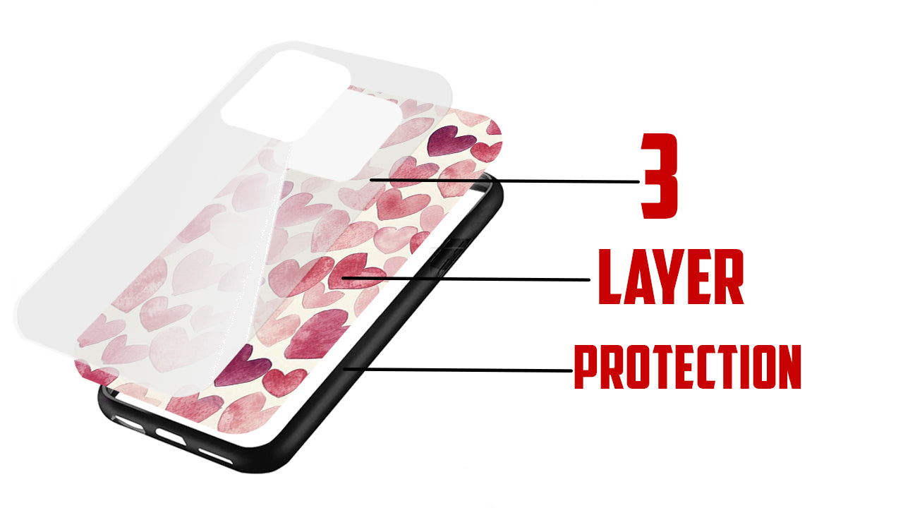 Watercolor Hearts Aesthetic Phone Case