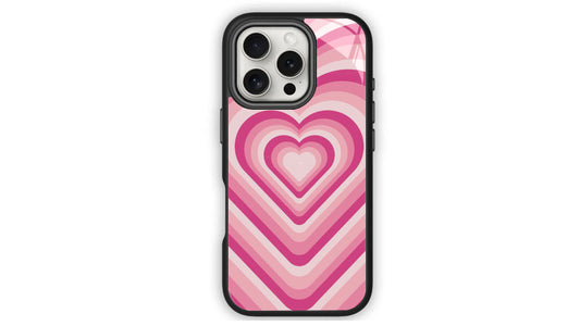 Pink Retro Heart Swirl Aesthetic Phone Case
