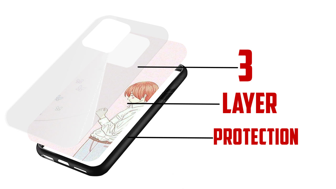 Red String of Fate Butterfly Phone Case β Soft Anime Aesthetic Boy Art