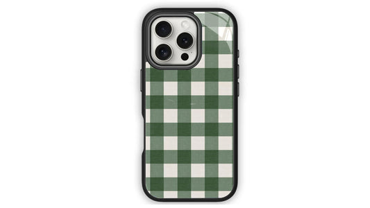 Forest Green Gingham Phone Case – Cottagecore Plaid Aesthetic