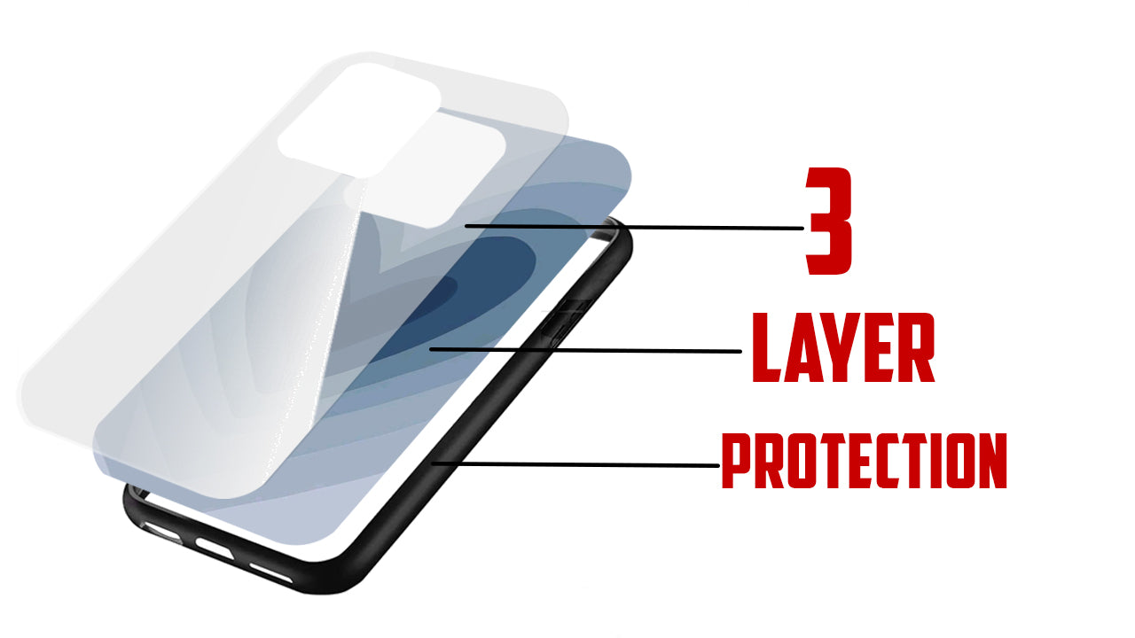 Aesthetic Blue Layered Heart Phone Case β Trendy Love Gradient Design