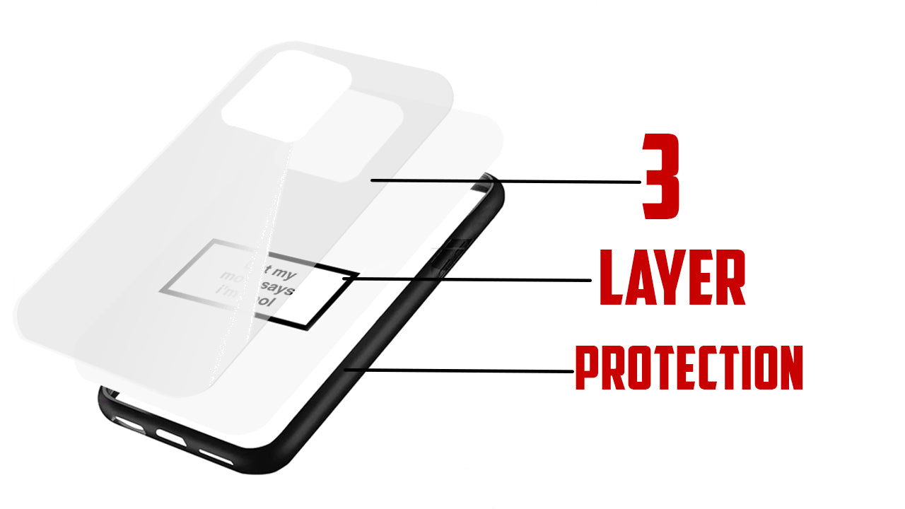 Funny Minimalist Phone Case – “But My Mom Says I’m Cool” Quote Design