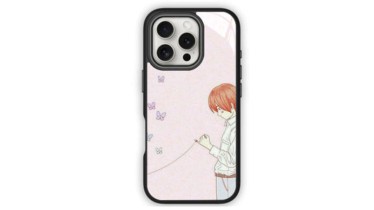 Red String of Fate Butterfly Phone Case – Soft Anime Aesthetic Boy Art