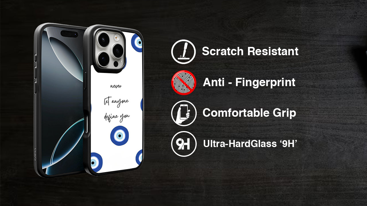 Evil Eye Affirmation Phone Case β "Never Let Anyone Define You" Design