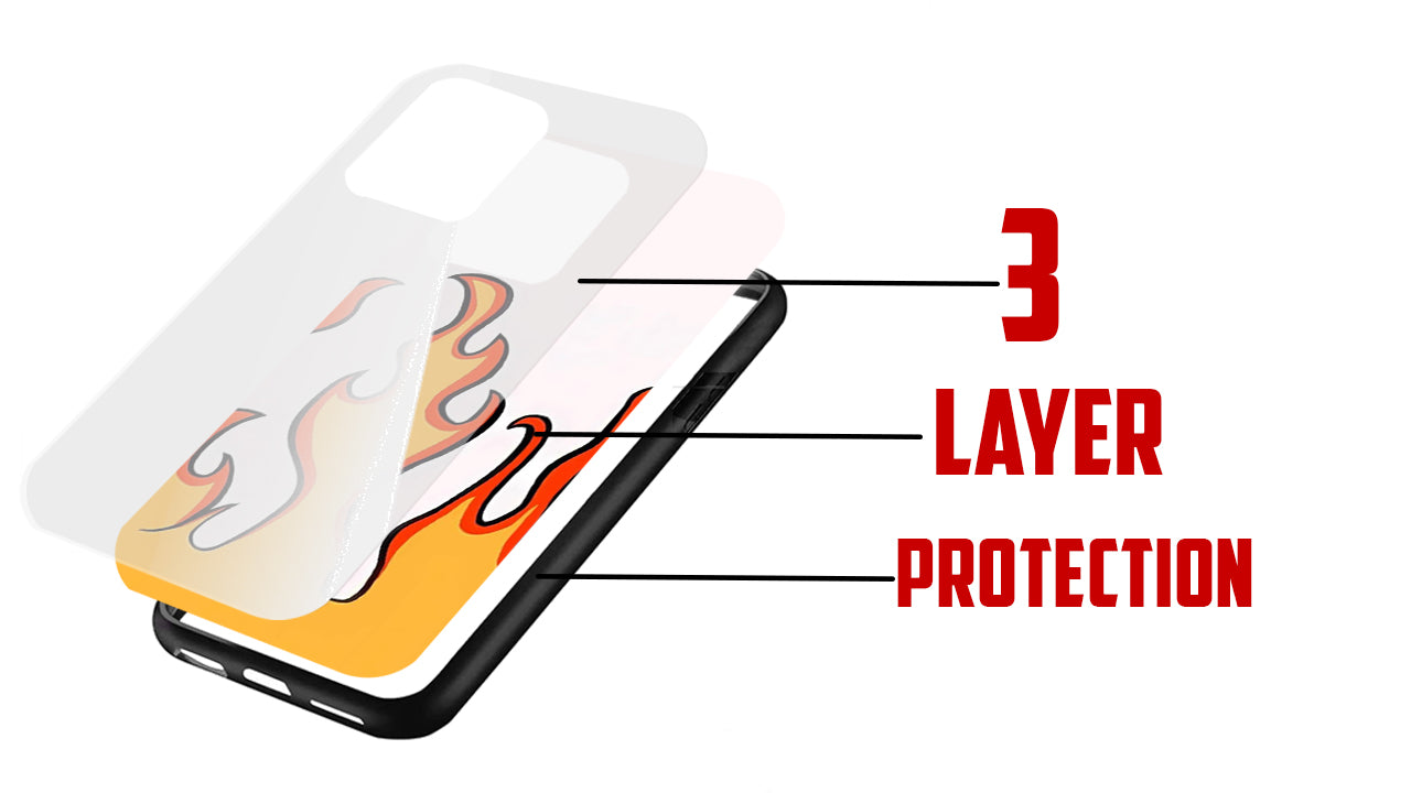 Classic Orange Flames Phone Case β Hot Rod Racing Style