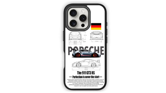 Porsche 911 GT3 RS Blueprint Phone Case β Supercar Schematic Design