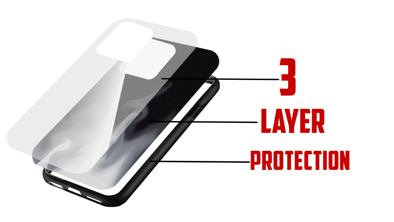 Smoky Black & White Aesthetic Case β Gradient Flame Design