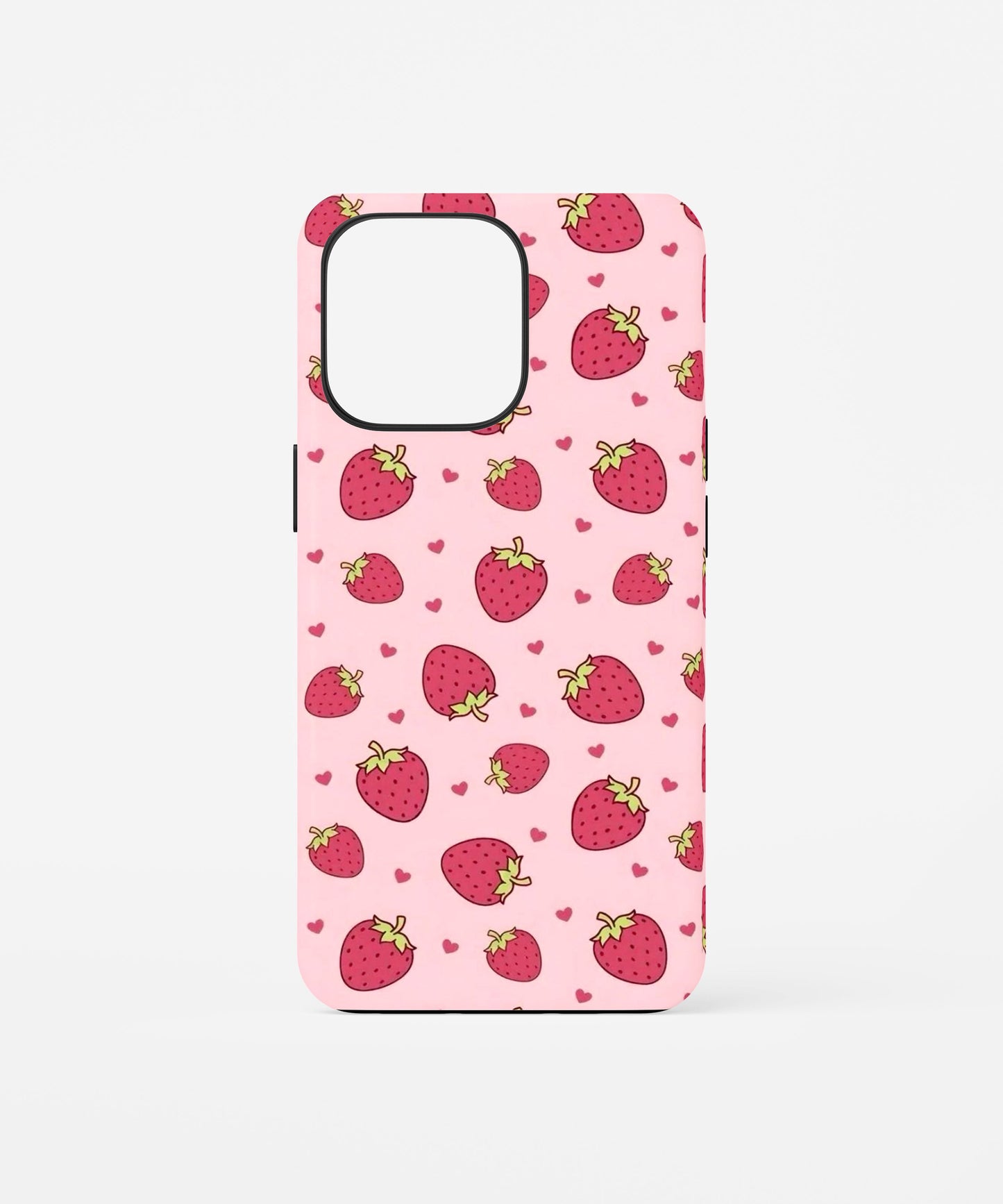 Cute Strawberry Aesthetic Phone Case โ Pink Kawaii Fruit Pattern Y2K Cover