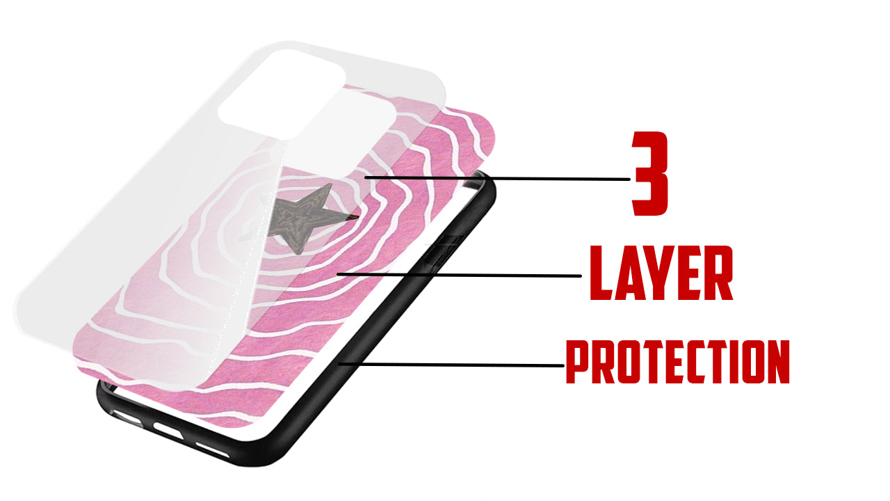 Y2K Pink Wave Star Phone Case – Aesthetic Retro Design