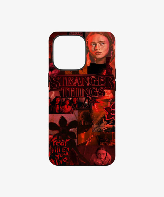 Stranger Things Red Aesthetic Phone Case – Dark Collage Horror Cover