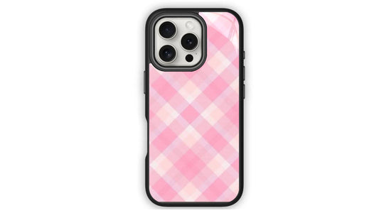 Sweet Pink Plaid Phone Case – Pastel Gingham Aesthetic Cover