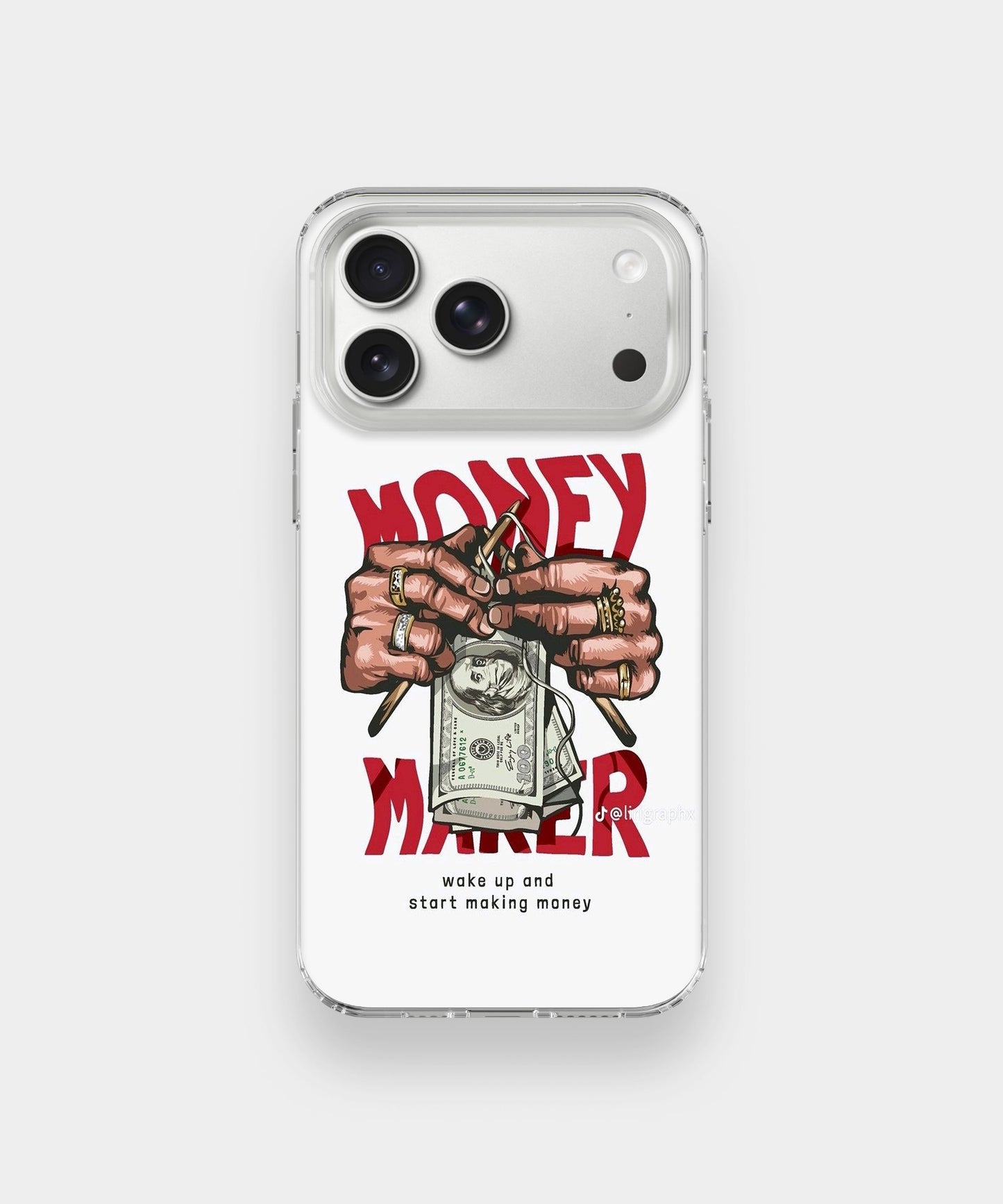 Money Maker Aesthetic Phone Case – Hustle Motivation Cash Graphic Y2K Cover