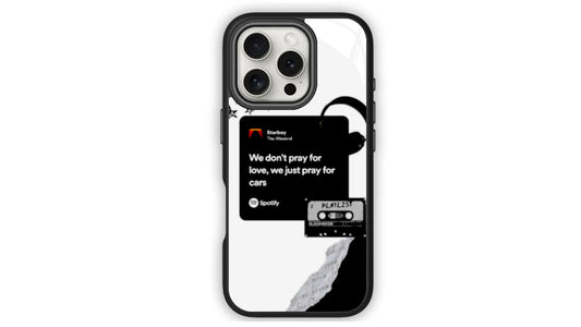 The Weeknd Starboy Lyrics Music Album Phone Case - Aesthetic Black & White