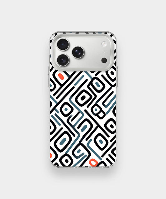 Retro Geometric Abstract Aesthetic Phone Case – Modern Pattern Y2K Art Cover
