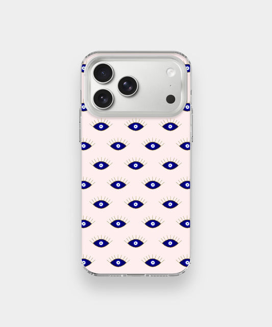 Evil Eye Aesthetic Phone Case – Blue Eye Pattern Minimal Y2K Protective Cover