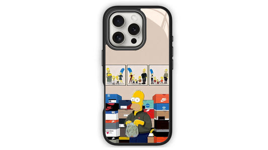 Sneakerhead Homer Simpson Phone Case – Cartoon Streetwear Aesthetic
