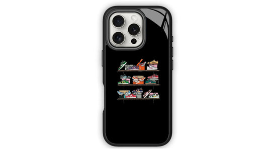 Minimal Sneaker Rack Phone Case – Streetwear Hype Shoe Display