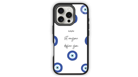Evil Eye Affirmation Phone Case – "Never Let Anyone Define You" Design