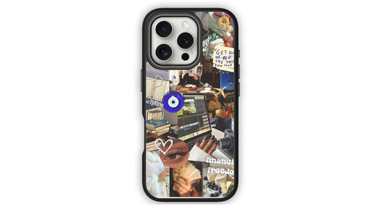 Financial Freedom Vision Board Phone Case – Collage Aesthetic Cover