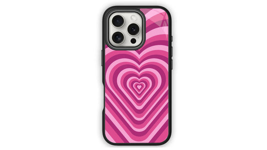 Bubblegum Pink & Purple Heart Phone Case – Y2K Aesthetic Design