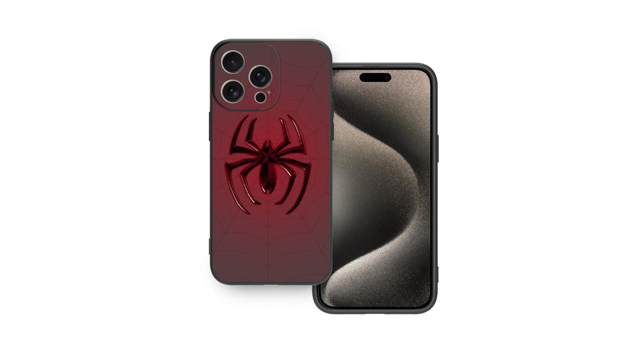 🕷️Red Ombre Spider Symbol Phone Case – Heroic Design