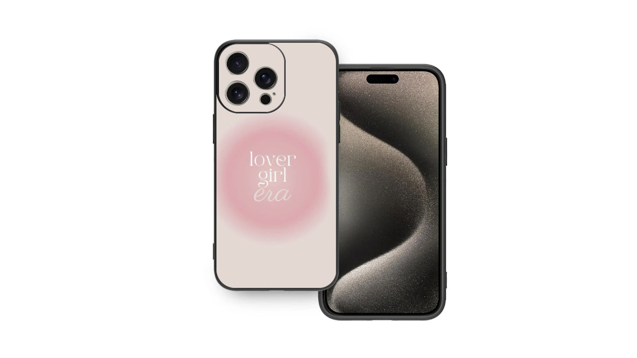 Lover Girl Era Aesthetic Phone Case – Gradient Pink & Beige Style