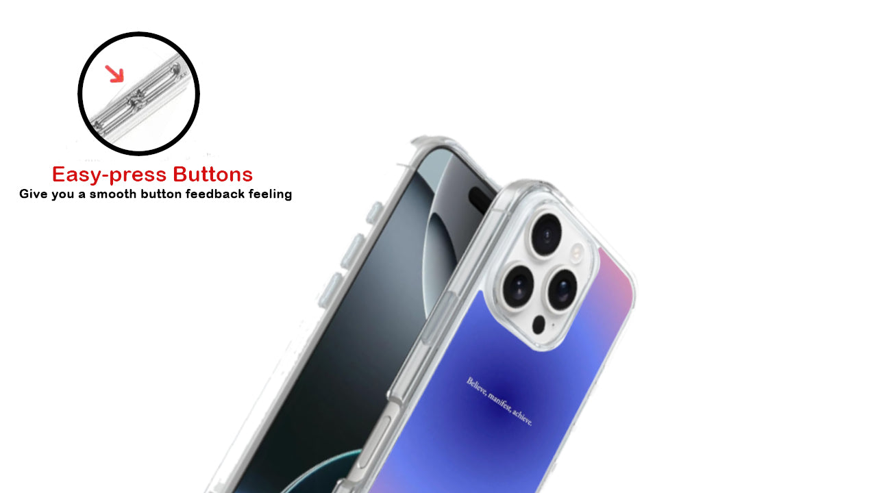 Gradient Aura Affirmation Phone Case – Believe Manifest Achieve Aesthetic