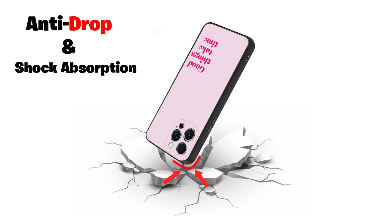 Good Things Take Time_Aesthetic Quote Phone Case – Pink Positive Vibes