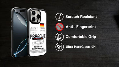 Porsche 911 GT3 RS Blueprint Phone Case – Supercar Schematic Design