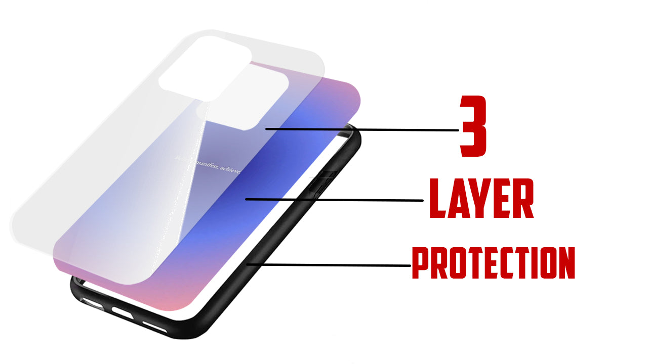 Gradient Aura Affirmation Phone Case – Believe Manifest Achieve Aesthetic