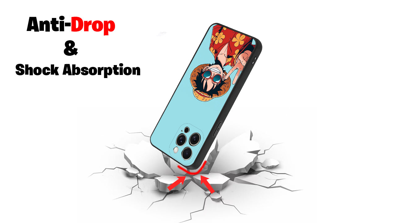 One Piece Luffy Anime Phone Case – Straw Hat Pirate V-Sign Design