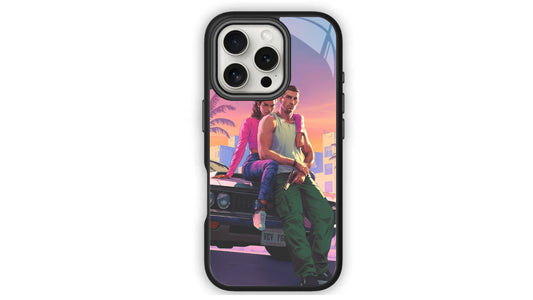 Vice City Sunset Couple Phone Case – Retro Aesthetic Vibes