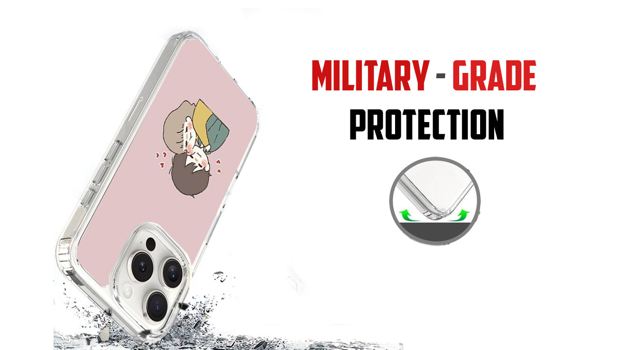 Blush Love Couple Cartoon Phone Case – Cute Aesthetic for Couples