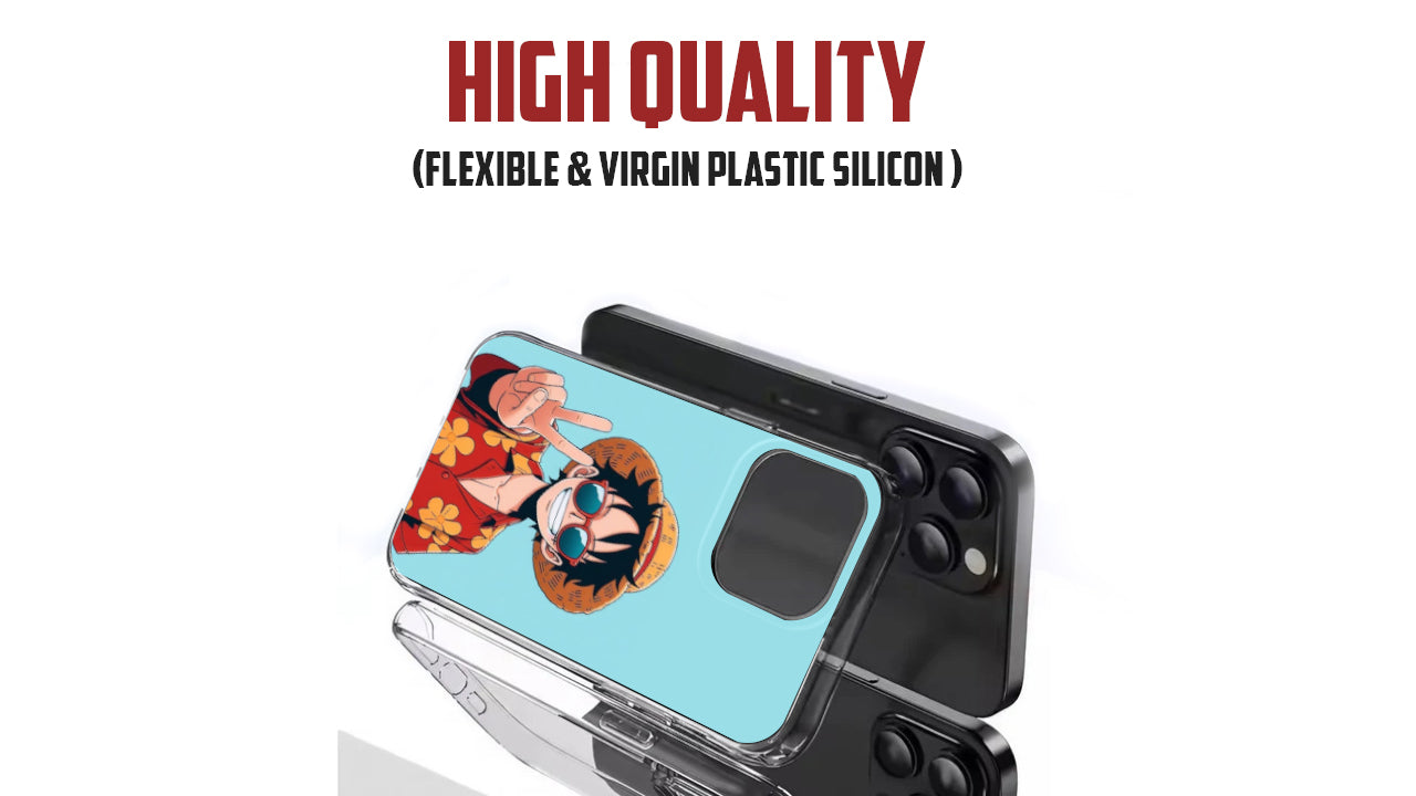 One Piece Luffy Anime Phone Case – Straw Hat Pirate V-Sign Design