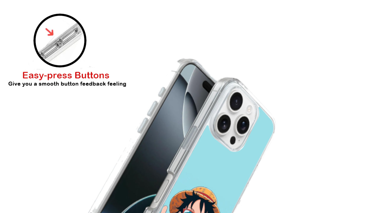 One Piece Luffy Anime Phone Case – Straw Hat Pirate V-Sign Design