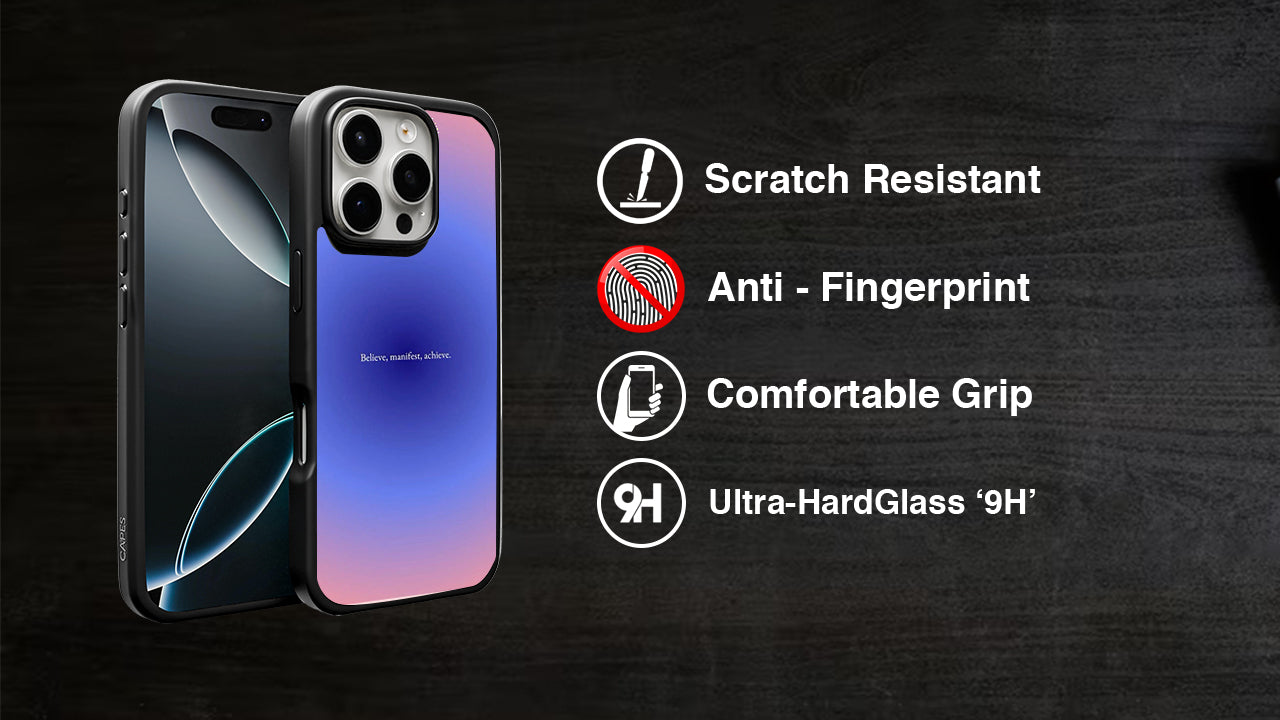 Gradient Aura Affirmation Phone Case – Believe Manifest Achieve Aesthetic