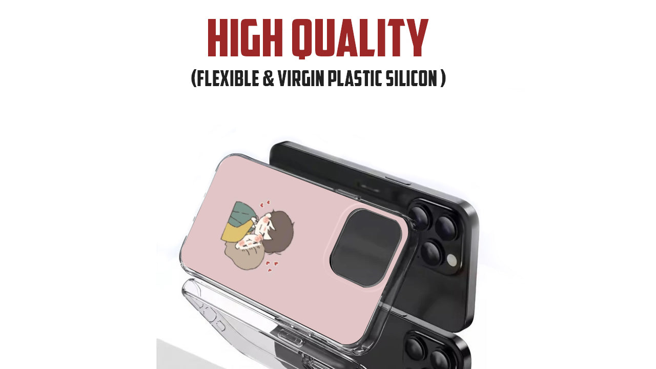 Blush Love Couple Cartoon Phone Case – Cute Aesthetic for Couples
