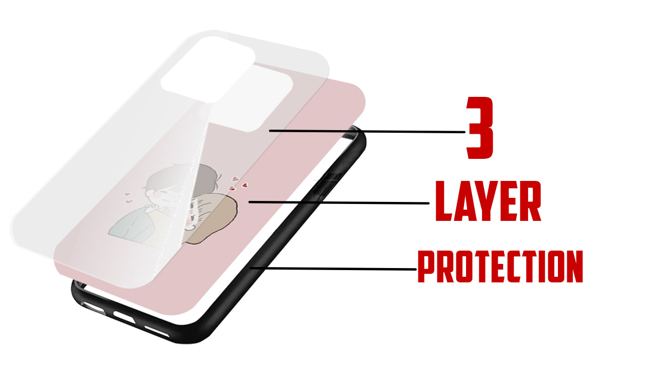 Blush Love Couple Cartoon Phone Case – Cute Aesthetic for Couples