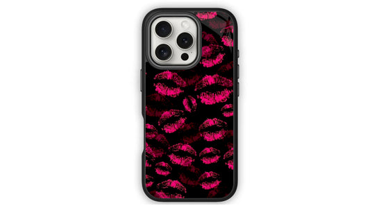 Hot Pink Kiss Lips Pattern Phone Case – Aesthetic Trendy Design