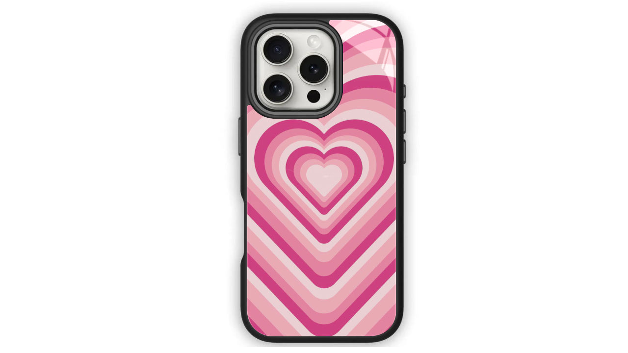 Pink Retro Heart Swirl Aesthetic Phone Case