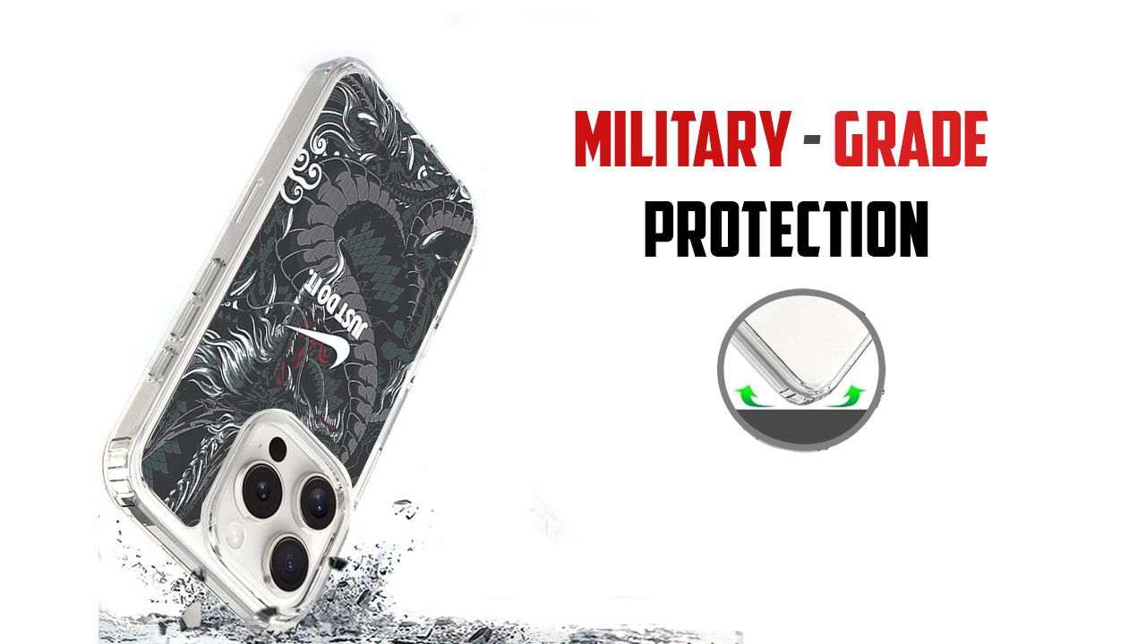 Nike "Just Do It" Dragon Art Phone Case - Mythical Beast Sneaker Aesthetic