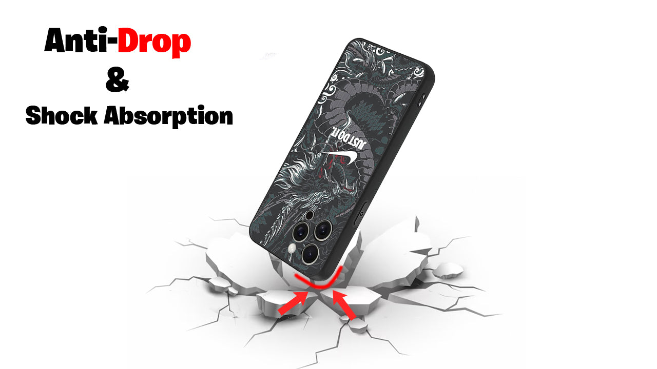 Nike "Just Do It" Dragon Art Phone Case - Mythical Beast Sneaker Aesthetic