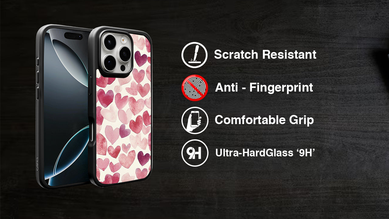 Watercolor Hearts Aesthetic Phone Case