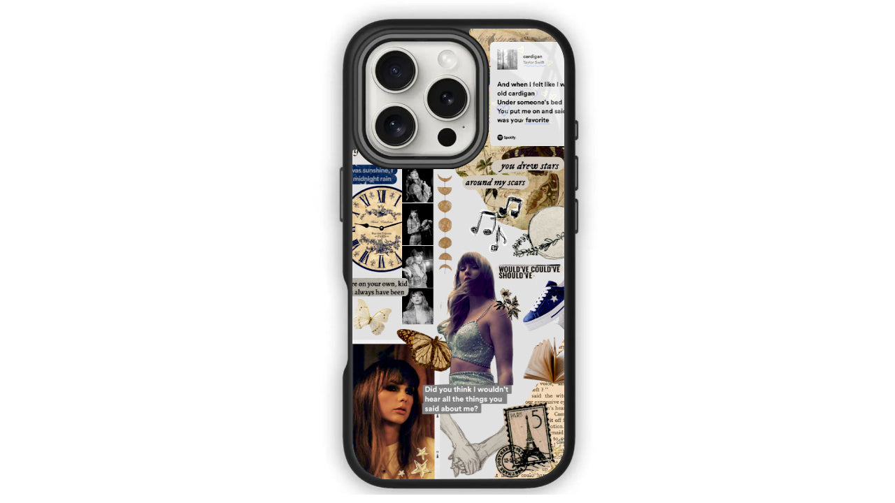 Taylor Swift Lyrical Aesthetic Phone Case – Music Collage Swiftie Design