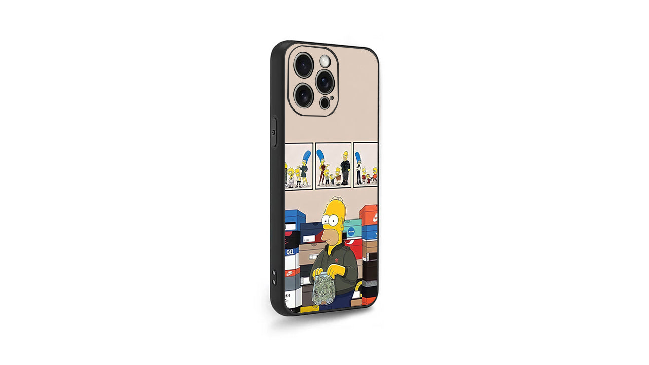 Sneakerhead Homer Simpson Phone Case – Cartoon Streetwear Aesthetic