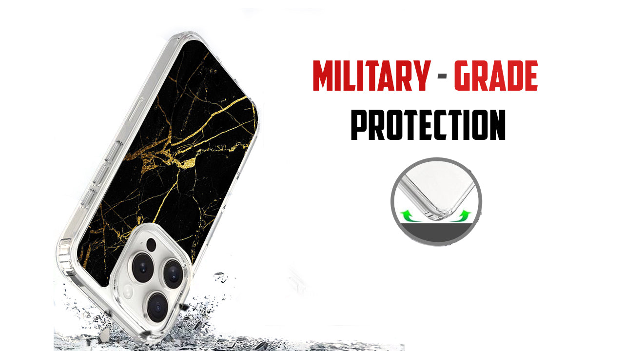 Luxurious Black Gold Marble Phone Case – Elegant Abstract Design