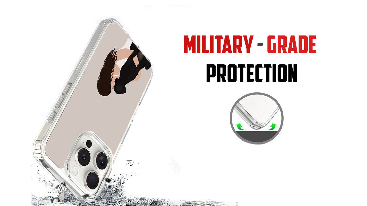 Minimalist Dog Lover Art Phone Case – Hugging Pet Illustration