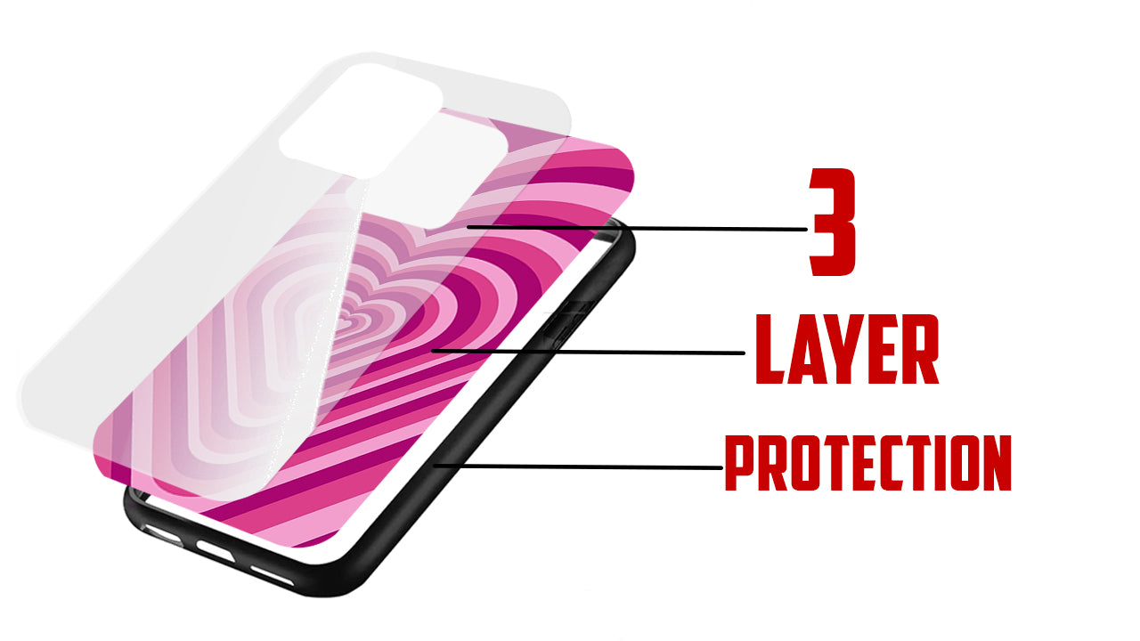 Bubblegum Pink & Purple Heart Phone Case – Y2K Aesthetic Design