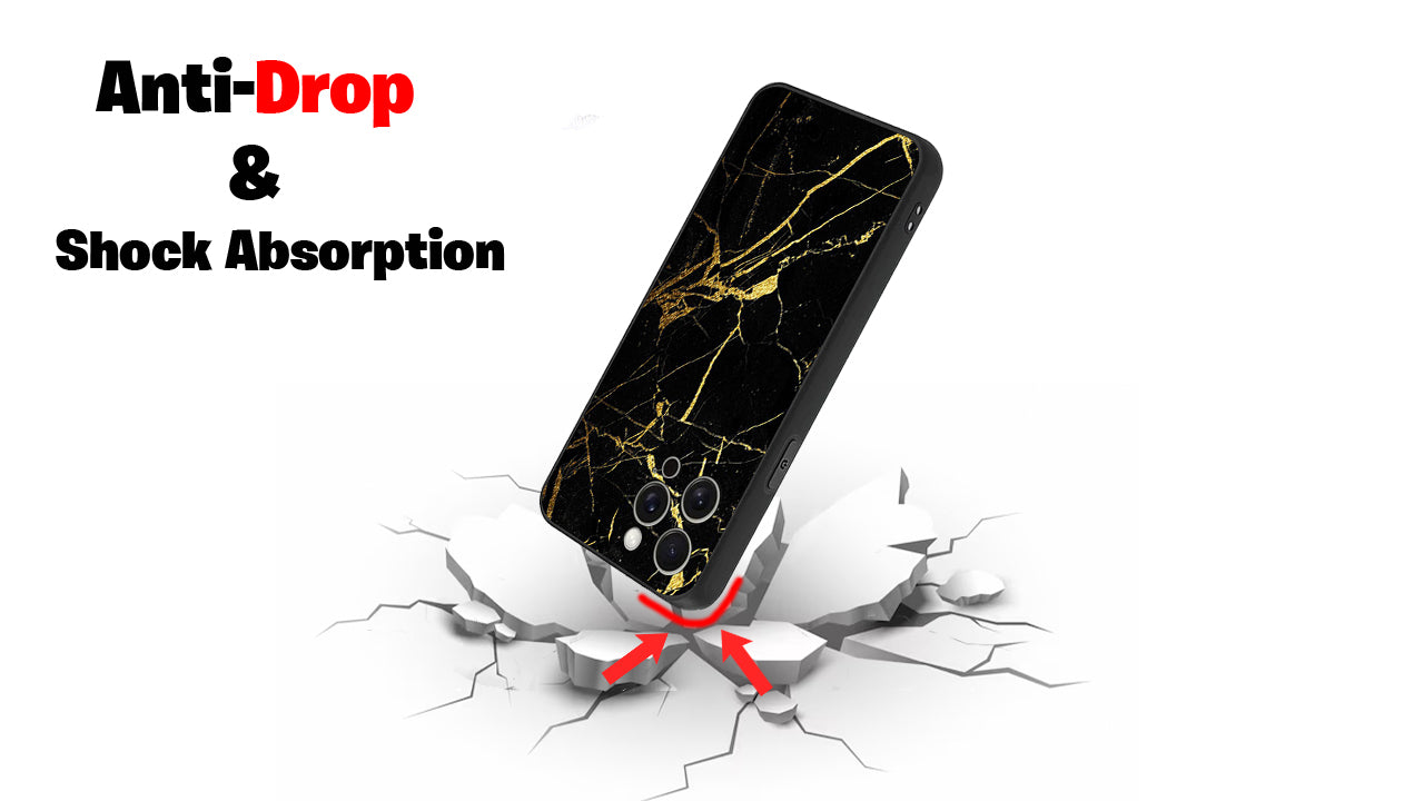 Luxurious Black Gold Marble Phone Case – Elegant Abstract Design