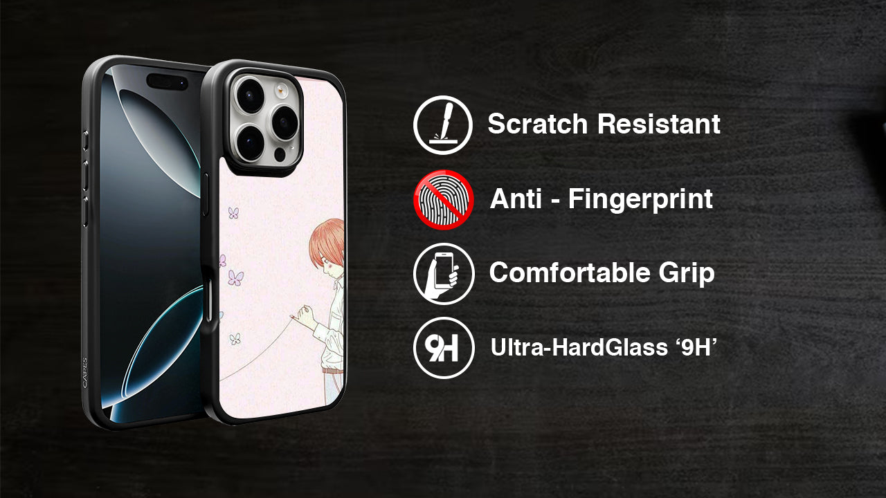 Red String of Fate Butterfly Phone Case – Soft Anime Aesthetic Boy Art